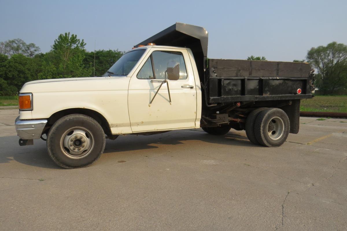 1987 Ford Model F-Super Duty 1-Ton Dually Dump Truck, VIN# 1FDKF3711HKA75650, 6.9 Liter Diesel Engin