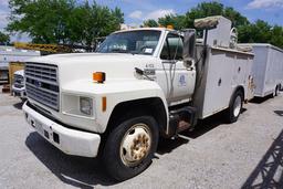 1991 Ford F-700 Single Axle Mechanics Truck, VIN#IFDNK74PMVA02154, Ford Turbo Diesel Eng., 5 & 2 Tra