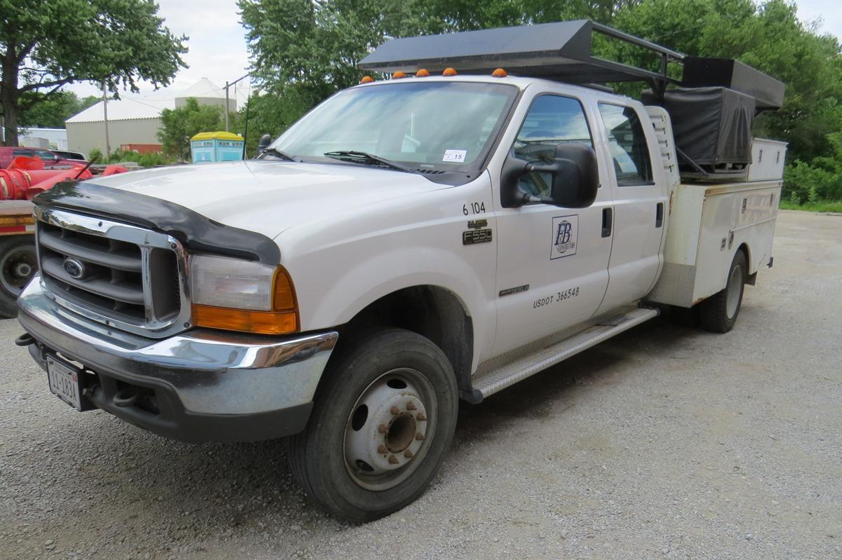 2000 Ford Model F-550 XLT Crew Cab Diesel Dually Mechanics Truck, VIN#IFDAW56FOYEB5167, 7.3 Liter Tu