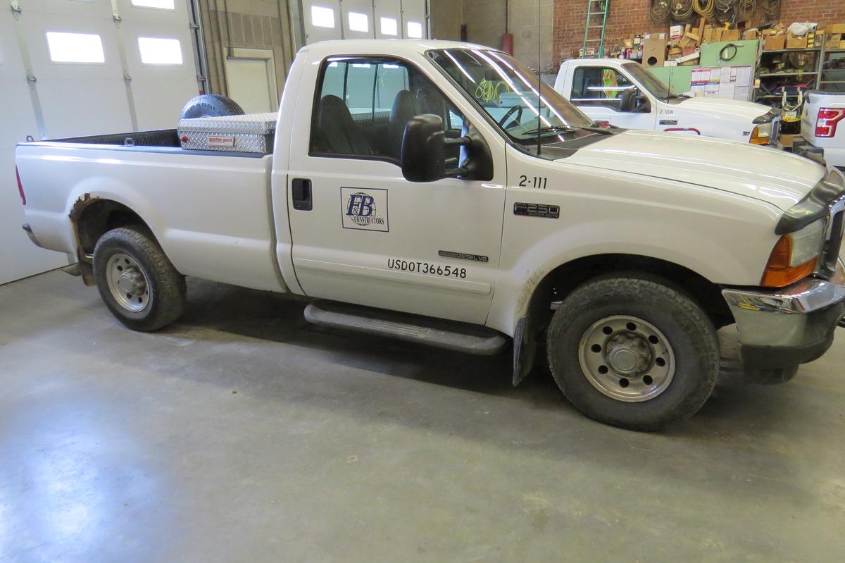 2001 Ford Model F-250 XLT ¾ Ton Pickup, VIN#IFTNF20F21ED65708, 4X2, 7.3 Liter Turbo, Diesel Powerstr