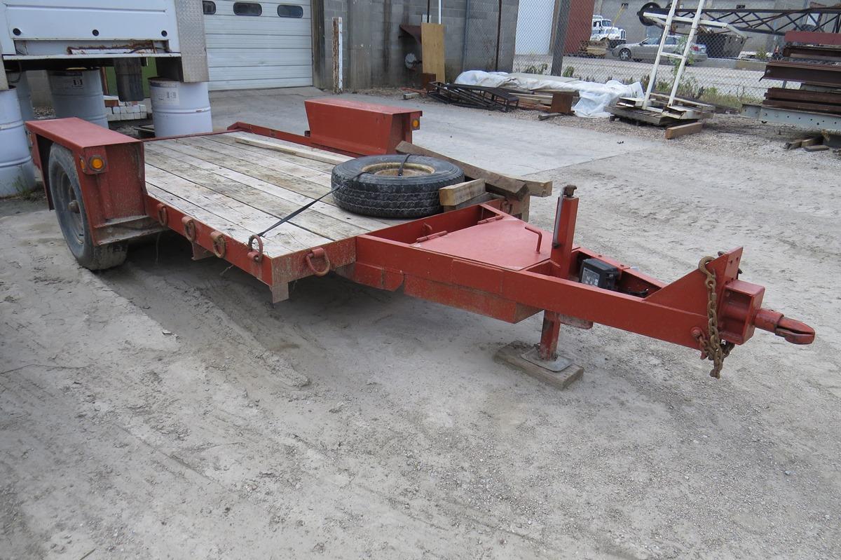 1985 Belshe Model ONG Single Axle Tilt Deck Flatbed Equipment Tag Trailer, VIN#7286, 12’ Wood Deck, 