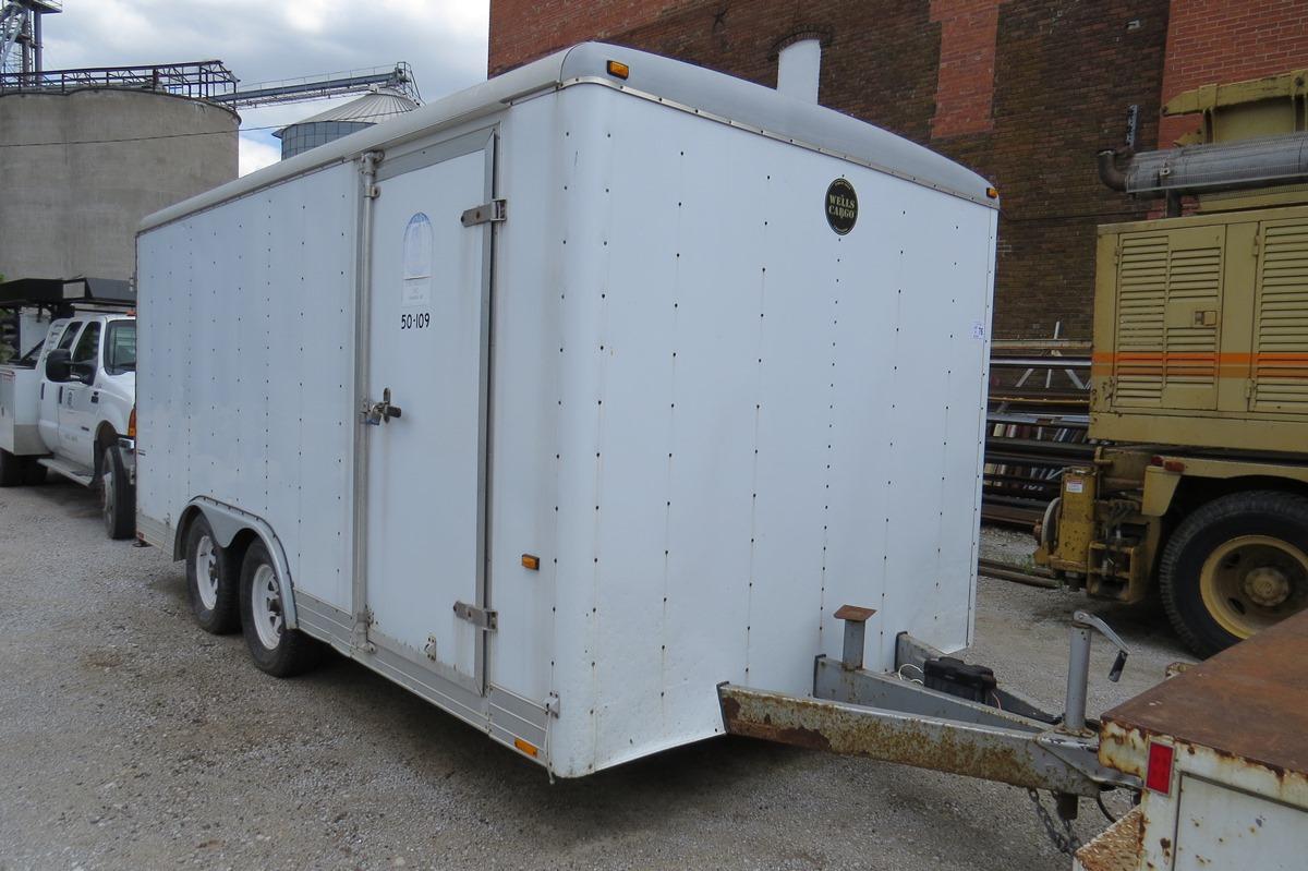 2004 Wells Cargo 8’X16’ Tandem Axle Alum Enclosed Trailer, VIN#IWC200G2942051648, 7,700LB GVW, Cargo