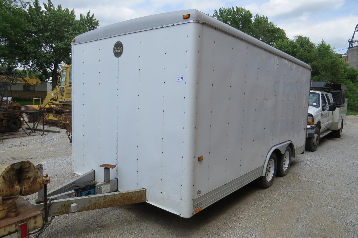 2004 Wells Cargo 8’X16’ Tandem Axle Alum Enclosed Trailer, VIN#IWC200G2942051648, 7,700LB GVW, Cargo