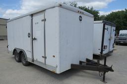 1999 Wells Cargo, 8’X16’ Tandem Axle Enclosed Alum. Trailer, VIN #1WC200G20X2036928, 2 5/16” Hitch B