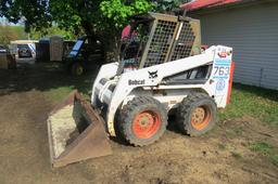 Melroe Bobcat Model 763 Skid Steer Loader, SN# 512229733, Kubota 4-Cylinder Diesel Engine, OROPS, 4,