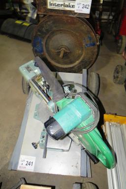 Hitachi Model C10FS 10" Slide Compound Miter Saw on Cart that Turns into Stand.