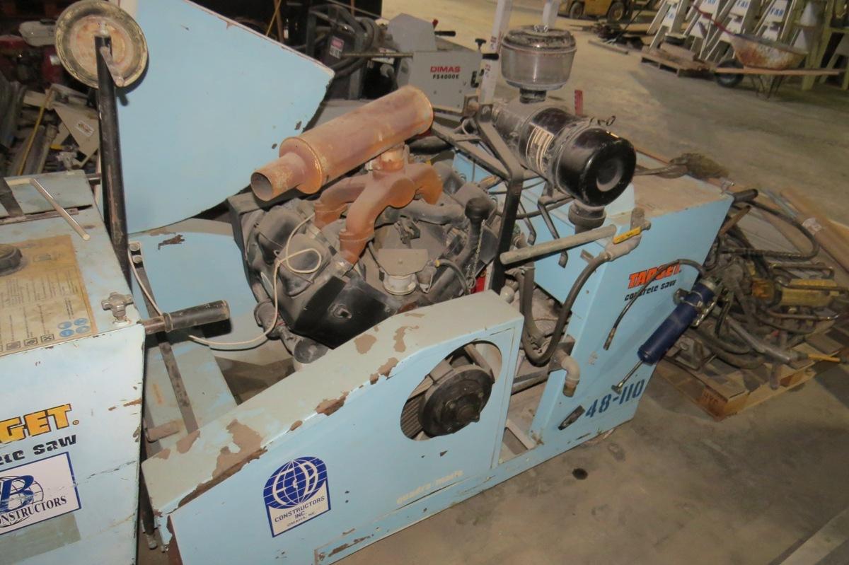 Target Model 6505QM48 Commercial Walk-Behind Concrete Saw, SN# 78111, Wisconsin V-4 Gas Engine, 48" 