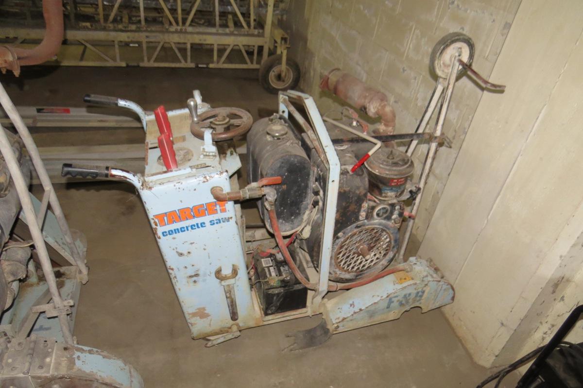 Target Model EC185D Commercial Walk-Behind Concrete Saw, SN# EC185DM14E-83825, Wisconsin 2-Cylinder 