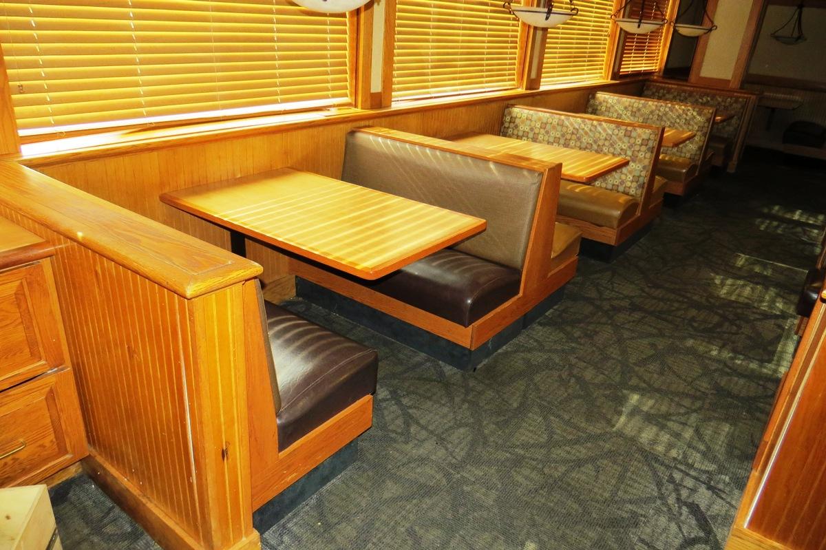 (4) 4-Person Oak Booths with Padded Seats & Backs & (2) 6-Person Booths wit