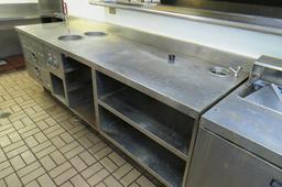 WelBilt 9' Commercial Stainless Steel Food Prep Table with Wells 2-Burner S