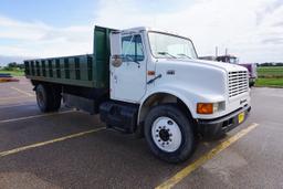 1999 International Model 4900 4x2 Single Axle Dually Flatbed Truck, VIN# 1HTSDAAN7XH646258, DT466E D