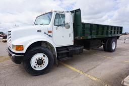 1998 International Model 4700 4x2 Single Axle Dually Flatbed Truck, VIN# 1HTSCAAP1WH521372, DT466E D