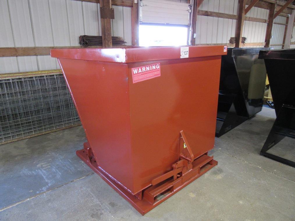 New/Unused Heavy Duty 1.75 Cubic Yard Self Dumping Hopper (6,000lb. Capacity).