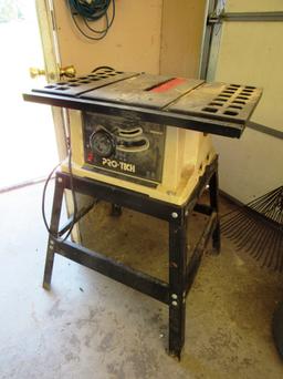 Pro-Tech 10" Contractor's Table Saw on Stand.