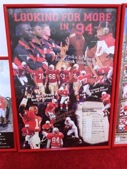 "Looking for More in '94" Framed Poster with 1994 Nebraska Football Schedule.