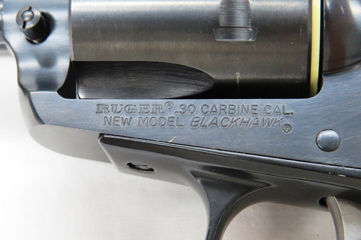 Ruger Model Blackhawk Revolver, SN# 51-42548, .30 Carbine Caliber, 7 1/2" Barrel, Original Grip, Bri