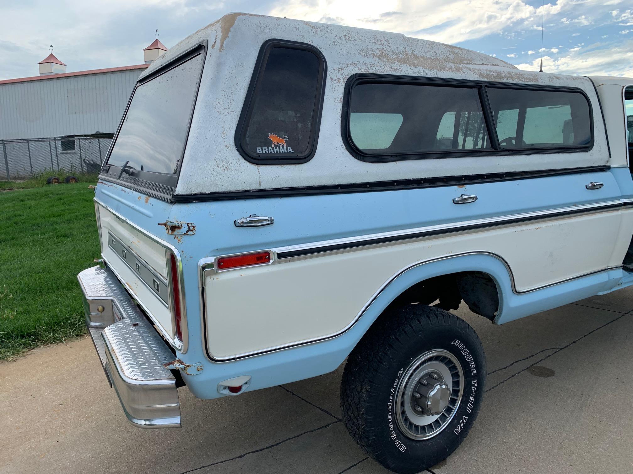 1977 Ford Model F-250 4x4 Highboy Pickup with Topper, VIN# F26SR028134, 55,618 Miles, 460 Cubic Inch