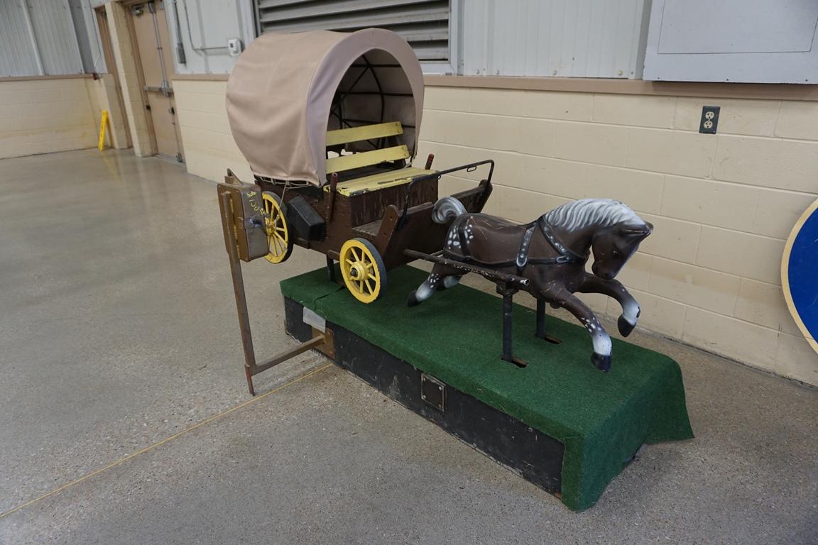 Coin Operated Children's Horse & Buggy, Says "Kentucky Lake or Bust".