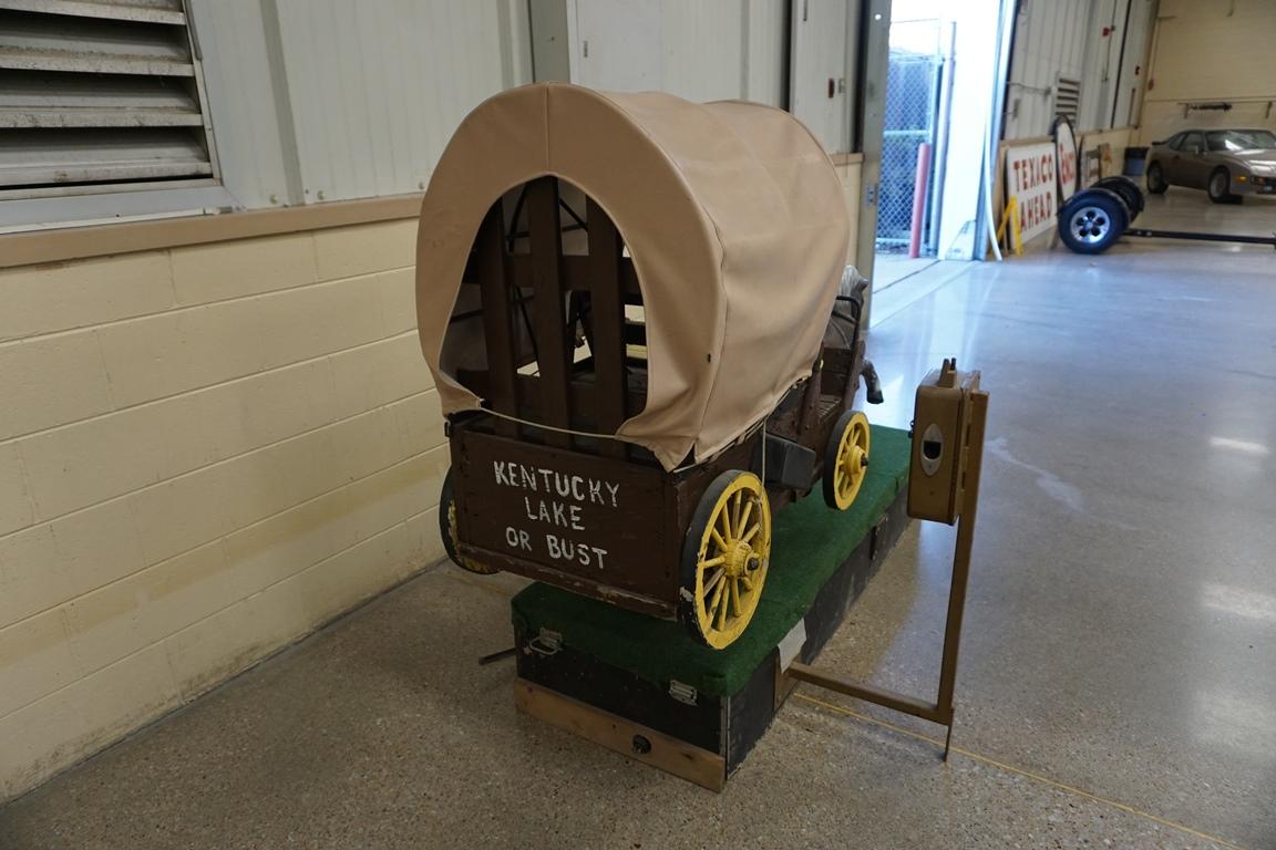 Coin Operated Children's Horse & Buggy, Says "Kentucky Lake or Bust".