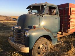 1951 Chevrolet Model 5700 Snub Nose Cabover Single Axle Grain Truck, SN #5USB1095, 6-Cylinder Gas En