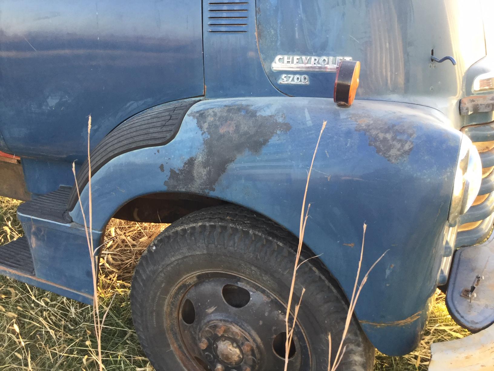 1951 Chevrolet Model 5700 Snub Nose Cabover Single Axle Grain Truck, SN #5USB1095, 6-Cylinder Gas En