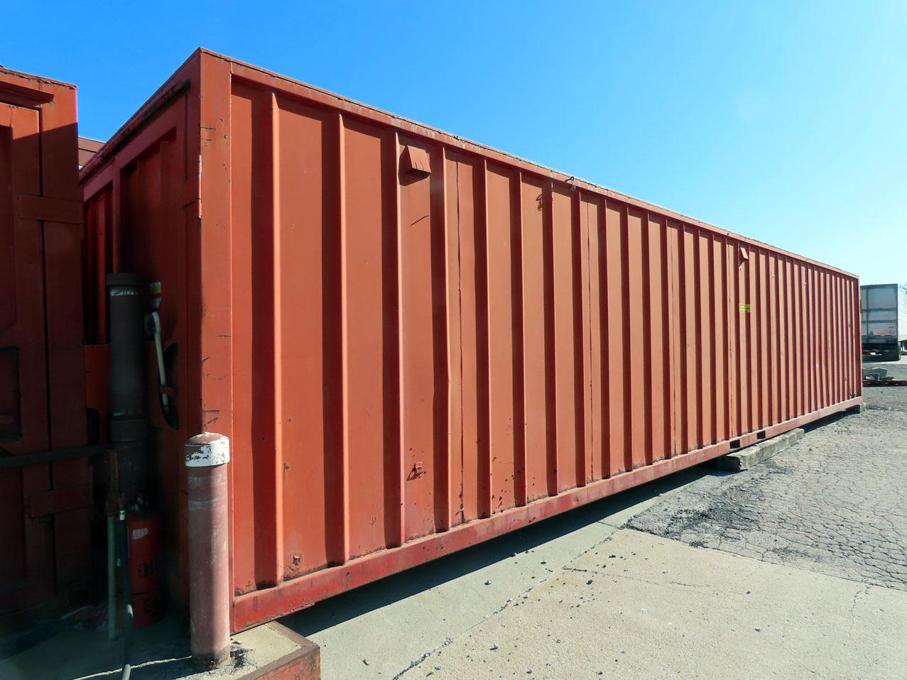 40' Steel Shipping Container with Cargo Doors on Each End, Wood Floor, Interior Lighting, 110Volt Ou