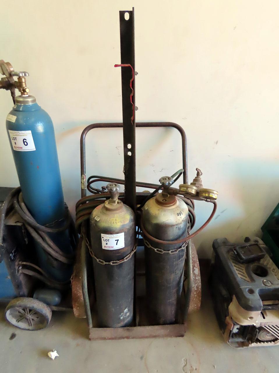 Acetylene Torch Set with Heavy Duty Cart, (2) Acetylene Tanks, Older Style Victor Gauges & Victor To