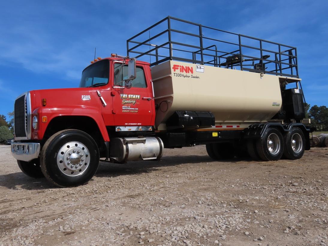 1981 Ford Model LT9000 Conventional Tandem Axle Hydro Seeder Truck, VIN #1FDYU90WXBVJ30043, Cummins