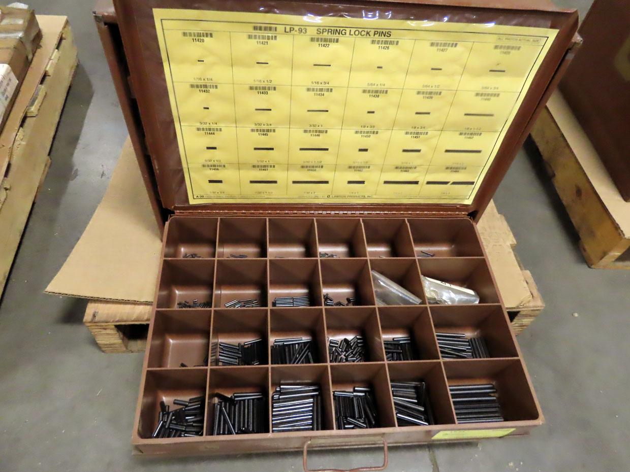Lawson 4-Drawer Parts Assortment with Inventory (Heat Shrink Tubing, Spring Lock Pins, etc).