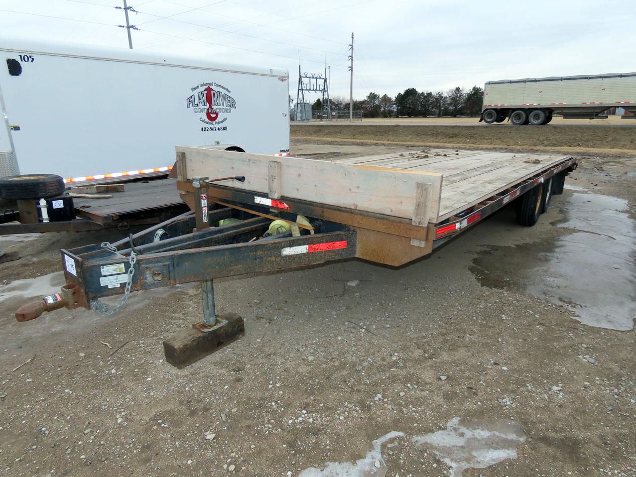 2019 Flat River 23’ Tandem Axle Flatbed Tag Trailer, VIN#1F9PA400171FRC010,