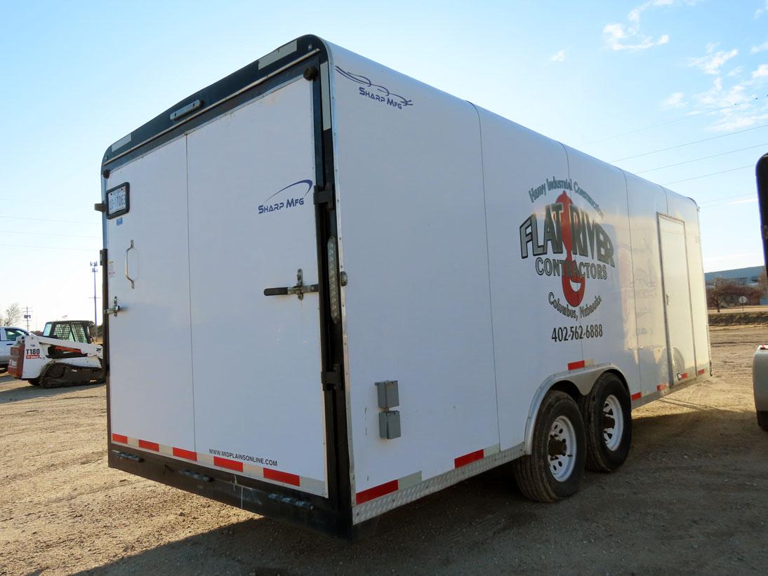 2015 Sharp 20’ Tandem Axle All Aluminum Enclosed Trailer, VIN#159BE202XB187