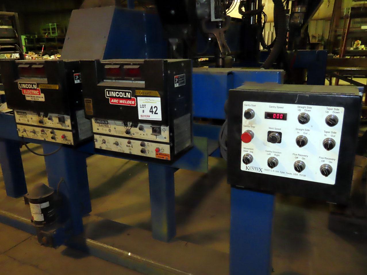 Kentex Dual Head I-Beam CNC Welder, Dual Lincoln Controls, Dual Head Welde