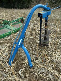 Ford 3-Point PTO Post Hole Auger with 12" Bit.