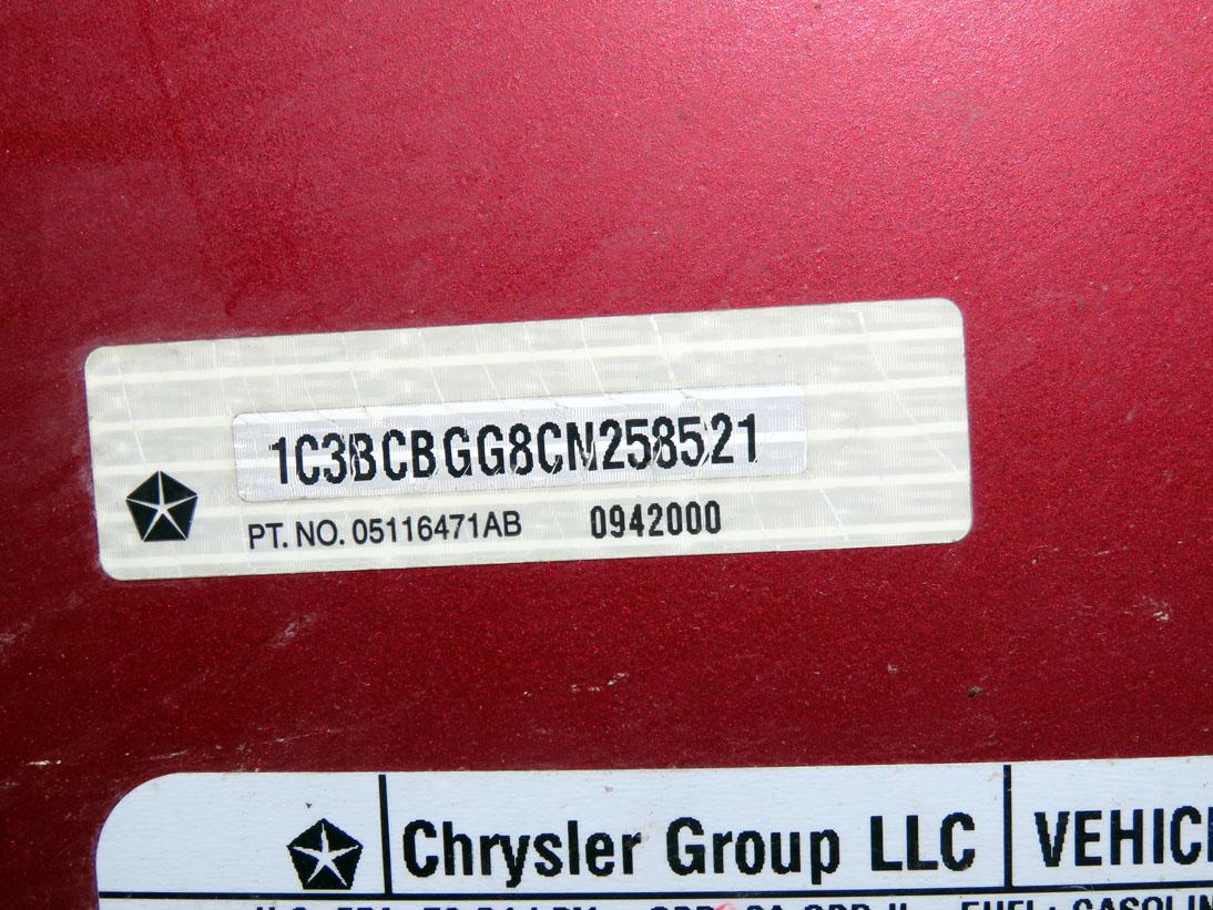 2012 Chrysler Model 200S 2-Door Hardtop Convertible, VIN# 1C3BCBGG8CN258521,39,419 Actual Miles