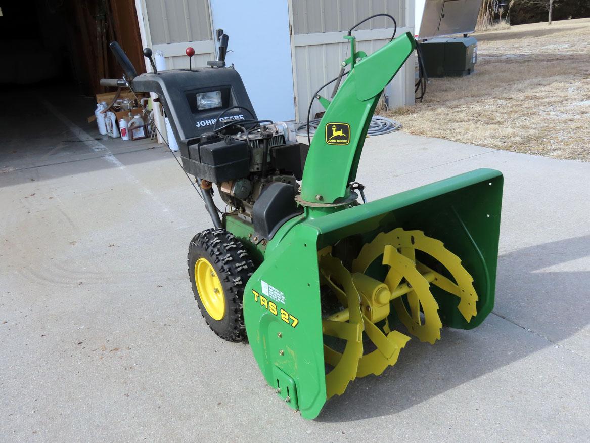 John Deere Model TRS27 Self-Propelled Walk-Behind Snowblower, SN #M0TR27X13260,  John Deere