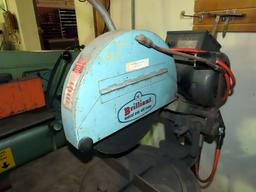 Brilliant Heavy Duty Electric Chop Saw on Stand, 3 HP/1Phase Electric Motor, Wheels.