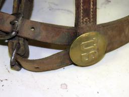 Antique Leather Horse Bridle with Binders