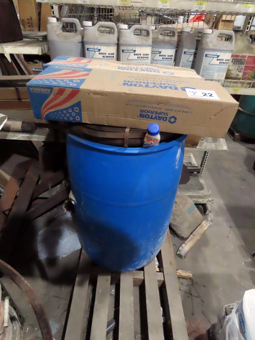 (2) Boxes of New Concrete Ties & 55-Gallon Barrel of Concrete Cure (Full).