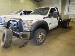 2015 Ford Model F-550 XL 1-Ton Dually Diesel 4x4 Flatbed Truck, VIN# 1FDUF5HT2FED40320, 6.7 Liter Tu