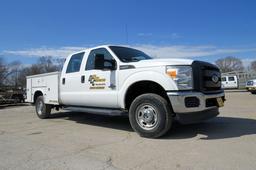 2011 Ford Model F-250 XL Crew Cab Diesel 4x4 Contractorâ€™s Pickup, VIN# 1FT7W2BT4BEB19157, 6.7 Lite