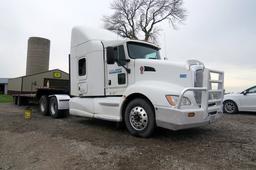 2010 Kenworth T600 Flattop Sleeper Truck Tractor, VIN# 1XKAB9X9AJ275726, Caterpillar C-15 ReGen Tw