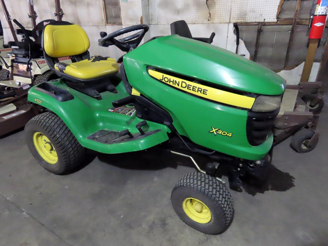 John Deere Model X304 Riding Lawn & Garden Tractor, SN# MOX304A44634, John Deere 1-Torque 18.5HP Gas