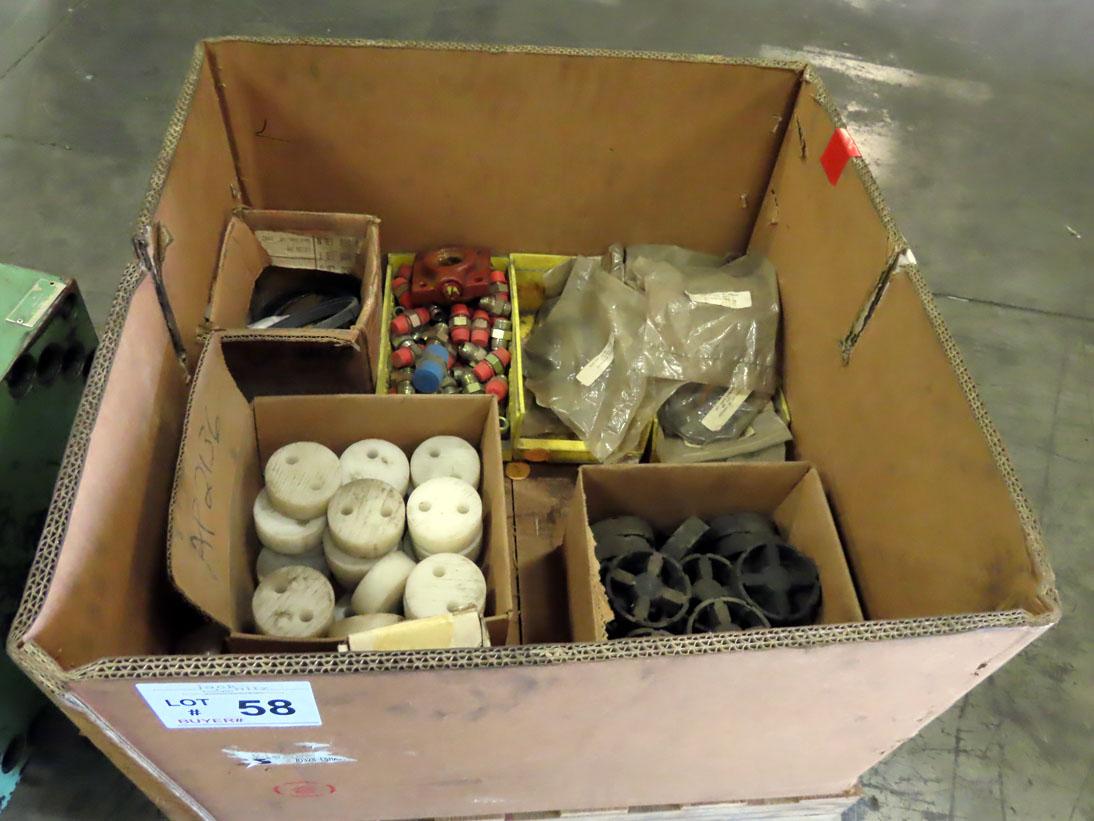 Pallet of Hydraulic Fittings & Plastic Bushings.