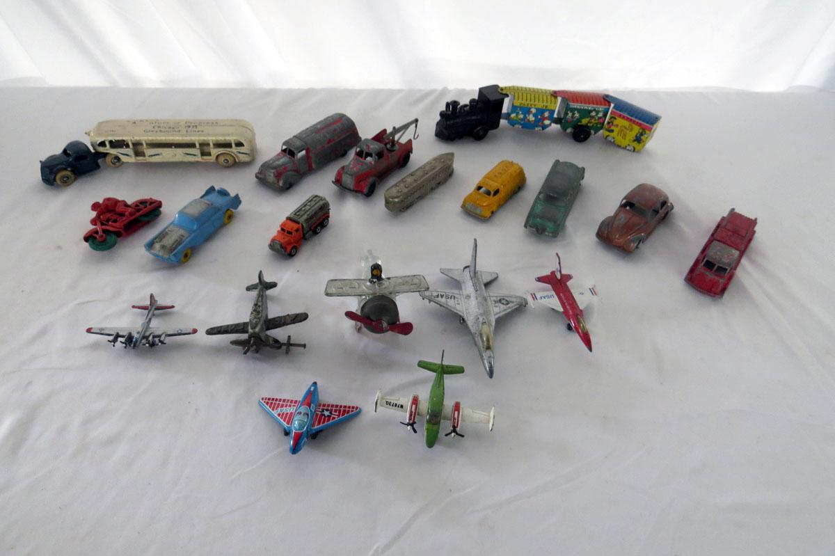 Large Lot of Miscellaneous Metal, Plastic & Glass Toys (19 Items in Lot), I