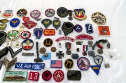 Large Lot of Miscellaneous Boy Scout, Military & Club Patches, Pins & Medal