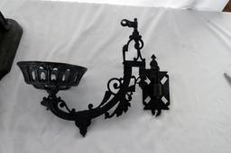 (1) Cast Wall Sconce, (1) Cast Wall-Mount Coffee Grinder, Missing Jars, (1)