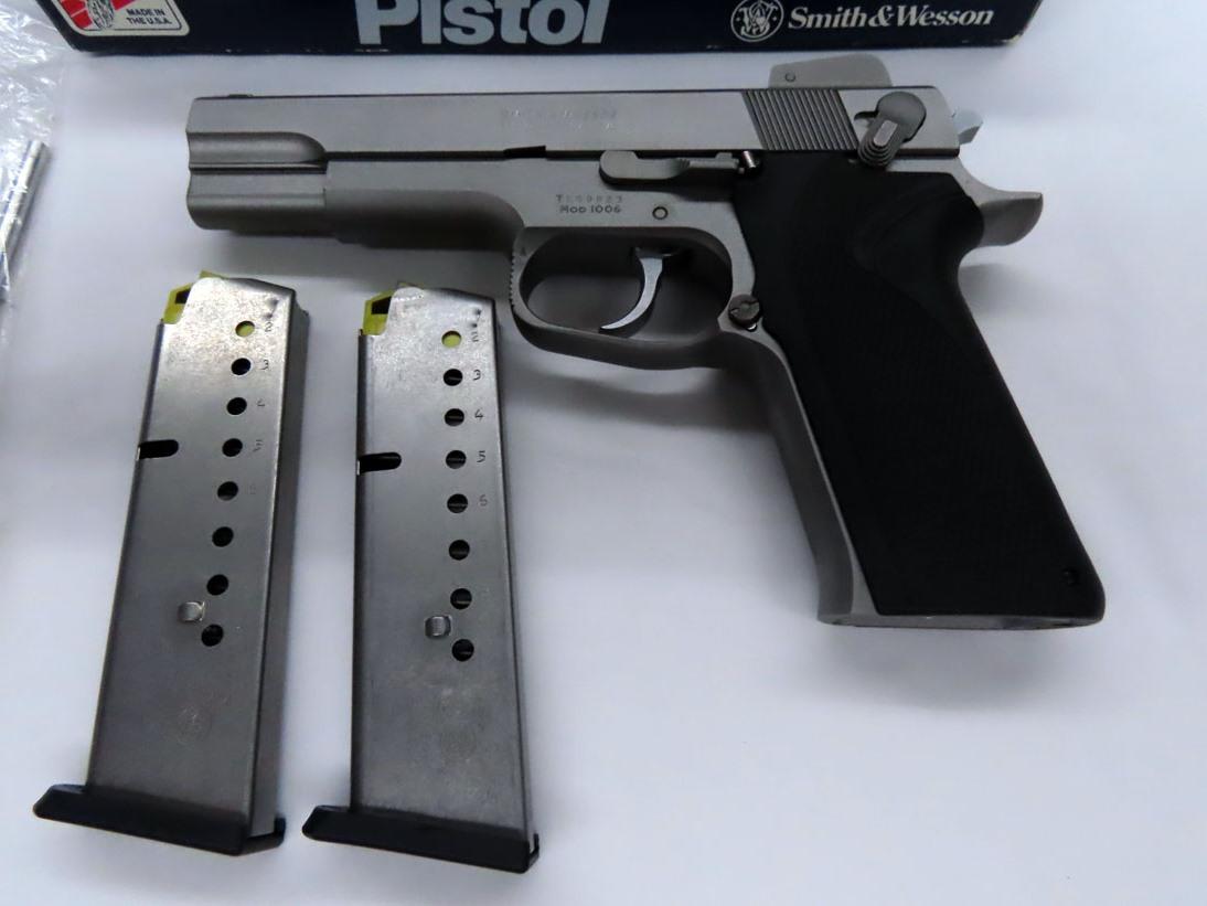 Smith & Wesson Model 1006 Semi-Auto Pistol, SN #TES9823, 10mm Caliber, (2) 9-Shot Magazines, Origina