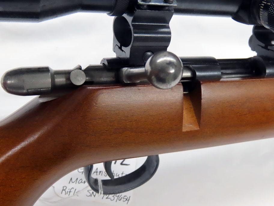 J.G. Anschutz (West Germany) Model Mark 2000 Single Shot Bolt Action Competition Rifle, SN #1239654,