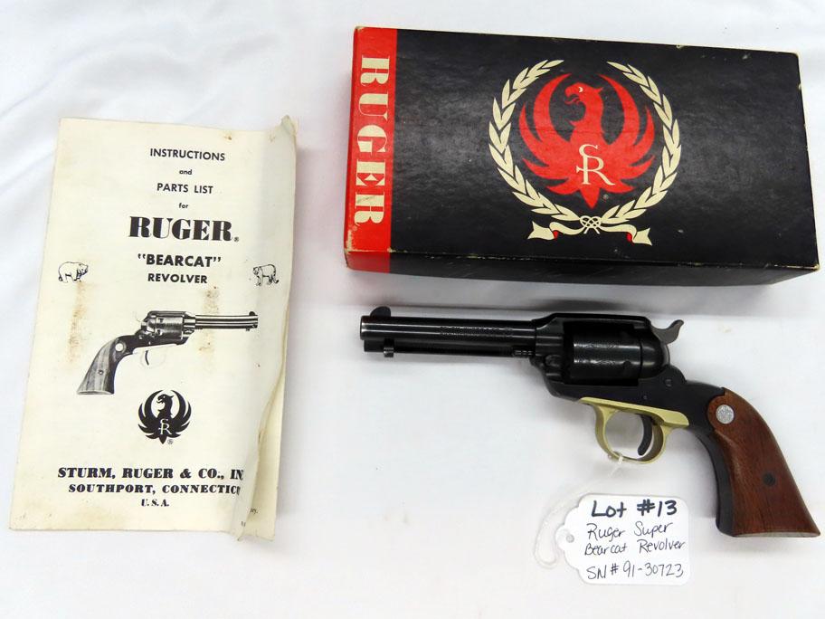 Ruger Super Bearcat Revolver, SN #91-30723, .22 Long Rifle Caliber, 4" Barrel, Engraved Cylinder, Wa