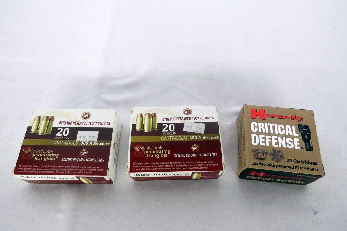 (2) Boxes of Dynamic Research & (1) Box of Hornandy .380 Auto Handgun Ammo.